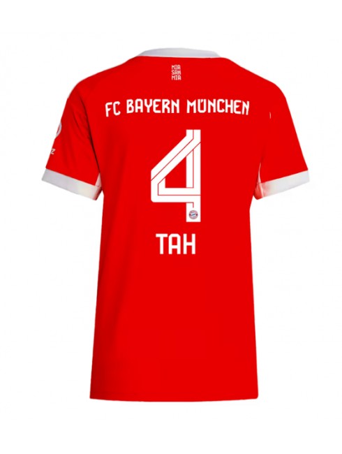 Zenske Futbalové oblečenie Bayern Munich Jonathan Tah #4 2025-26 Krátky Rukáv - Domáci Zenske Futbalové oblečenie Bayern Munich Jonathan Tah #4 2025-26 Krátky Rukáv - Domáci